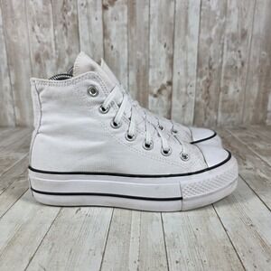 Converse All Star Lift Platform High Top White Canvas Sneakers‎ Shoes